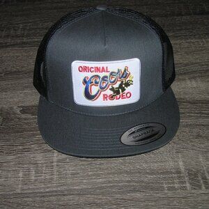 Orig. Coors Rodeo Patch Trucker Hat Yupoong/YP Classic 6006 Snapback Grey/Black
